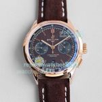 Swiss Breitling Premier B01 Replica Watch Coffee Chronograph Dial Brown Leather Strap